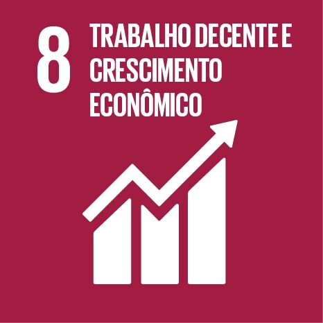 Logo ODS 8 Trabalho decente e crescimento econômico