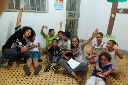 Alunos das oficinas